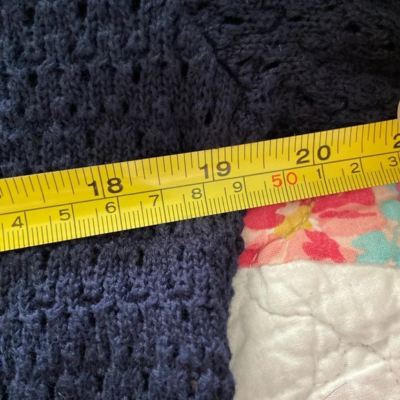 Tommy Hilfiger Navy Open Weave Boatneck Tunic Cotton Sweater Sz Large - Picture 6 of 8